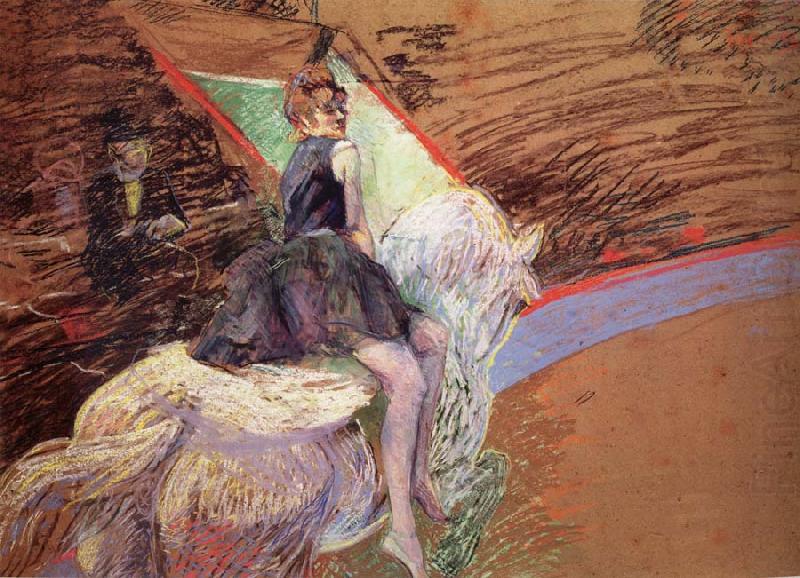 in the circus Fernando, horseman on Weibem horse, Henri  Toulouse-Lautrec